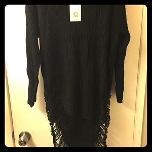 High low mini sweater dress